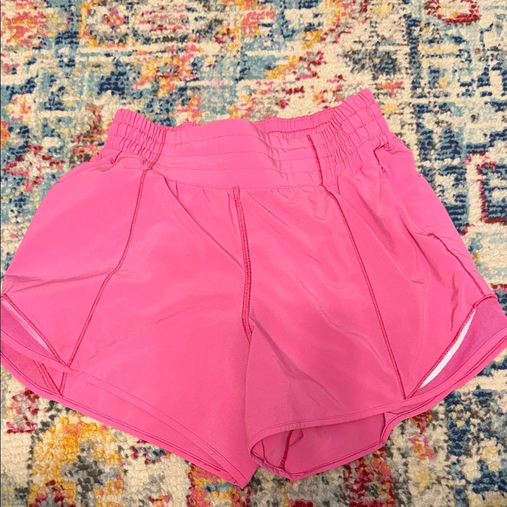 LULULEMON PINK HOTTY HOT SHORTS HIGH WAISTED